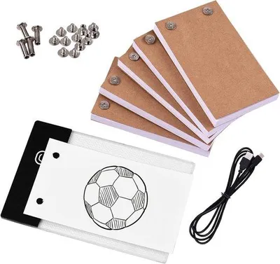 Produktbild von Flip-Book-Kit mit Lichtbord-Set - LED-Lichtbox-Tablet - 300 Blätter Zeichenpapier mit Bindungsschrauben zum Zeichnen - Kreative Aktivitäten