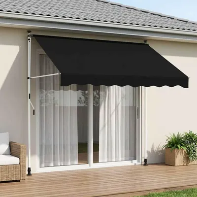 Obrázok produktu pre Maison Exclusive – Ručne zasúvateľná markíza, čierna, 300 cm