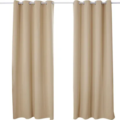 Produktbild von WOLTU Vorhang Blickdicht mit Ösen Thermovorhang Kälteschutz 2er Set Verdunklungsvorhänge Wärmeisolierend Gardinen , 250g/m² Dicke Thermogardine Champagner, 135x225 cm