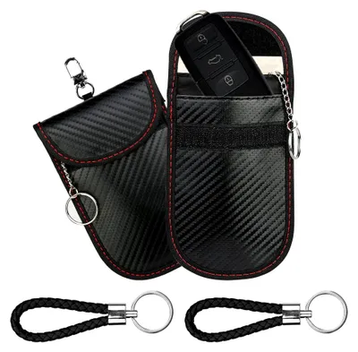 Produktbild von 2er Set Keyless Go Schutz für Autoschlüssel, RFID Blocker Tasche zur Signalabschirmung