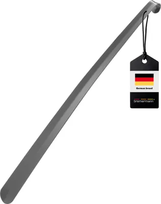 Zdjęcie produktu dla Łyżka do butów bremermann, komfortowa łyżka do butów, duża 58 cm, wykonana z metalu, malowana na szaro
