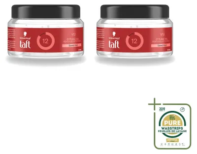 Imagen del producto de 2 unidades de gel de peinado Taft V12 - Fijación superserena - 250 ml - Paquete de ahorro - 2 unidades