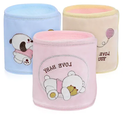 Produktbild von 3er Pack Babybauchbinden für Neugeborene Verstellbare Bauchgurte aus Weichem Hautfreundlichem Material mit Tiermotiven Unisex Bauchbänder für Babys