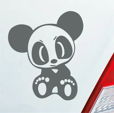 Produktbild von Auto Aufkleber Bad Panda Pandabär Bär Lustig 12x10 cm Grau Sticker Heckscheibenaufkleber