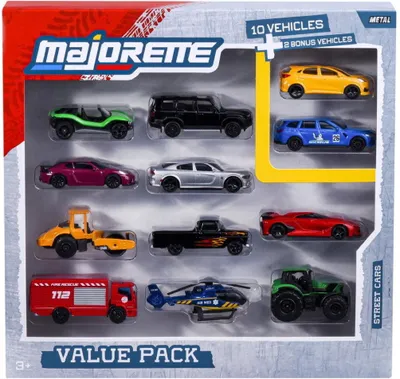 Imagen del producto de Majorette: Set de 12 coches de colección, modelo "Street Cars", tamaño 7,5 cm, referencia 8501004001