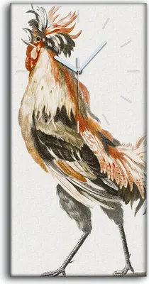 Produktbild von Leinwand Wanduhr Wandkunst Uhr Geräuschlos 30x60 Zeichnung Tier Vogel Huhn Kunst - weiße Hände