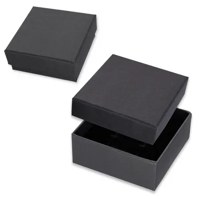 Produktbild von Schmuckschachtel Schwarz 6x6 cm mit Deckel quadratisch Pappschachtel Geschenkbox