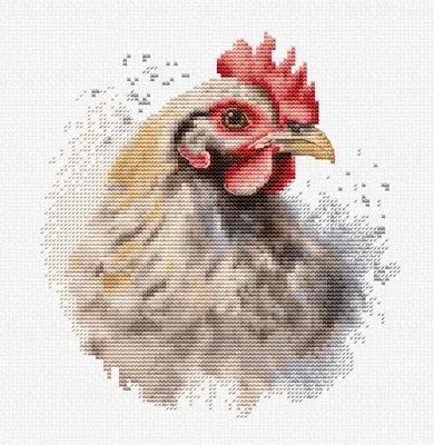 Produktbild von Luca-S Kreuzstich Stickpackung mit Stickrahmen "Das Huhn", Zählmuster, 15x16cm