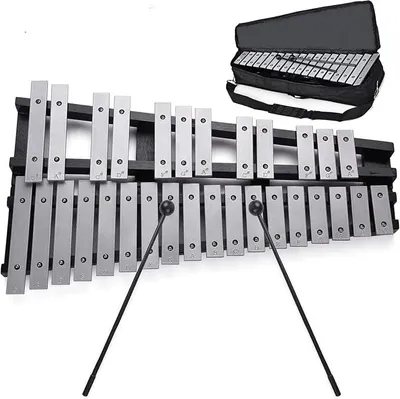 Imagen del producto de Silecomplaza, glockenspiel de 30 notas con funda y mazos, xilófono plegable