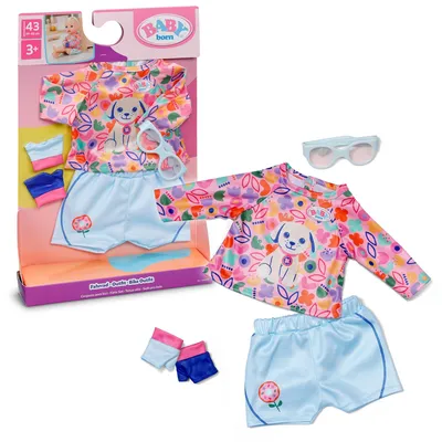 Produktbild von BABY born Fahrrad-Outfit mit Shorts, Shirt & Brille für 43 cm Puppen