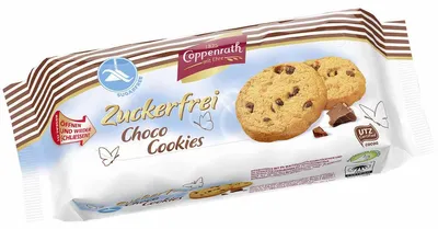 Obrázek produktu pro Coppenrath Choco Cookies hořká čokoláda bez cukru 200g