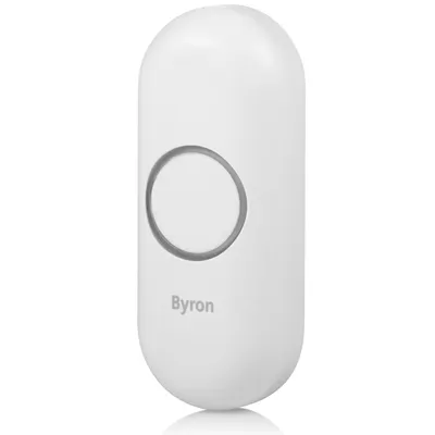 Produktbild von Byron DBY-23510 Funk-Klingeltaster DBY510, Kabellos, Weiß, Kunststoff, 0.433 GHz, 100 m, Klebende Pads
