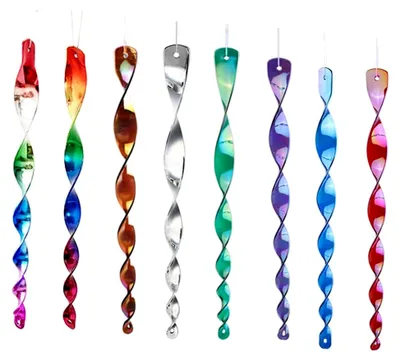 Produktbild von 8 Stück Reflektierende Windspiralen zur Vogelabwehr für Balkon und Garten (8 Farben)