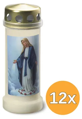 Productafbeelding van 12x Bolsius Graflicht Nr6+Deksel Maria Wit (1 stuk)