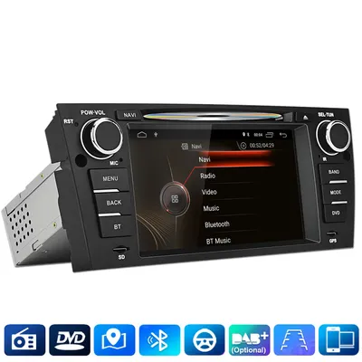 Obrázok produktu pre 7-palcové autorádio GPS s navigáciou, Bluetooth, DVD prehrávačom, USB portom, FM rádiom, DAB+ a CD mechanikou, vhodné pre modely BMW 3 série (E90, E91, E92, E93)