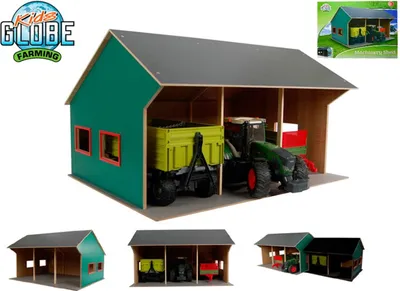 Obrázek produktu pro Kids Globe Farming - Garáž dřevěná pro 3 traktory
