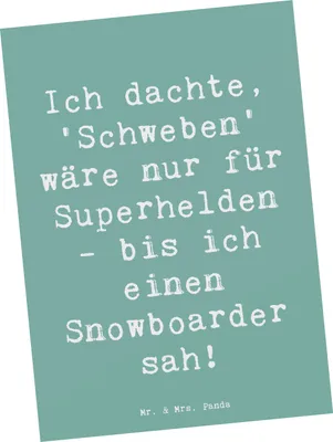 Produktbild von Mr. & Mrs. Panda bildkarte Spruch Snowboarden Zauber - Meeresbrise - Geschenk, Sportart, Teamsport, Postkarten, Fotokarte, Schneesport, Sportler, Abenteuer, Grußkarte