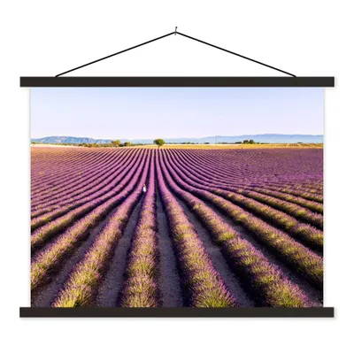 Produktbild von MuchoWow® Textilposter Lavendelfelder in der Provence in Frankreich 150x113 cm mit schwarzem Rahmen - Wohnzimmer
