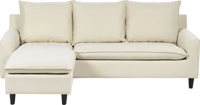 Produktbild von BELIANI Ecksofa Beige Polsterbezug L-Förmig Rechtsseitig Traditionell Wohnzimmer