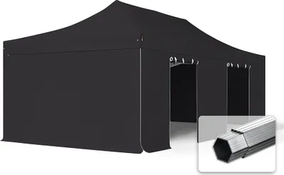 Produktbild von TOOLPORT 4x8m Aluminium Faltpavillon, inkl. 4 Seitenteile, schwarz