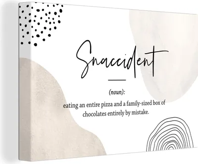 Produktbild von OneMillionCanvasses® - Leinwandbilder - 140x90 cm, Sprichwörter - Snaccident - Zitate - Wörterbuch - Snaccident Definition, Wandbilder Kunstdruck Wanddekoration - Foto auf Leinwand