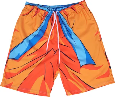Produktbild von Son Goku Shorts | Super Saiyajin kurze Hose | Manga & Anime Badehose | Orange | Größe: L