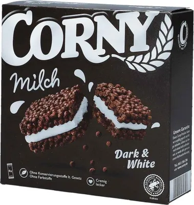 Produktbild von Corny Milch Dark & White 4er 120g