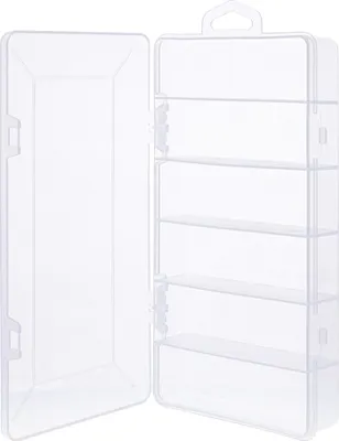 Produktbild von InLine Kleinteilebox, 6 Fächer, Abmessungen: 206x107x33mm, transparent, Kasten für Kleinteile, Transparent, Deutschland, 105 mm, 220 mm, 35 mm