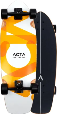 Produktbild von ACTA Surfskate Overlap 31" – Orange & Weiß – 7-lagiges Ahorn-Surf-Skateboard – Ideal für Anfänger und Fortgeschrittene – Für Pumptrack, Cruising und Urban Carving