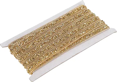 Zdjęcie produktu dla Folia Rhinestone, 5 jardów, złota, 1,5 cm szerokości, do majsterkowania, dekoracji, odzieży, ślubu