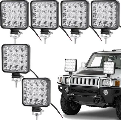 Obrázek produktu pro LED pracovní světla 12 V, 48 W, 1200 lumenů – vodotěsná, IP65 – šedá – offroad