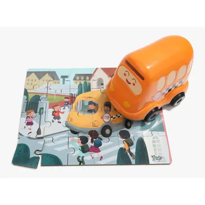 Immagine prodotto di Puzzle in legno con scuolabus, 24 pezzi.