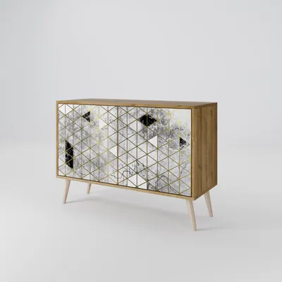Produktbild von Spacerebels Kommode mit 2 Türen - Sideboard Komodenschrank - Highboard - Kleiderschrank Möbel - Wohnzimmer Schlafzimmer - 57,5×111×42 (HxBxT)