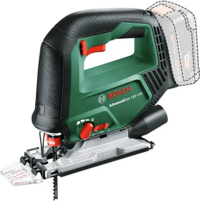 Produktbild von Bosch AdvancedSaw 18V-140, Oberer Griff, Grün, Aluminium, Stahl, Holz, 3000 SPM, 14 cm, 1 cm
