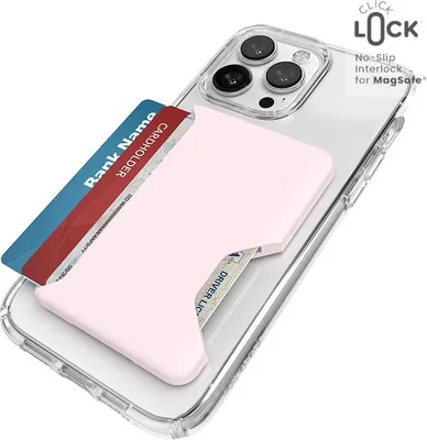 Zdjęcie produktu dla Speck, etui na karty do iPhone 13/14/15 MagSafe ClickLock ultra cienkie, różowe