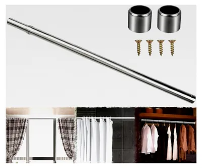 Produktbild von Ausziehbare Kleiderstange für Schrank 56-102cm bis 60KG, Teleskop Edelstahl Garderobenstange für Wand- und Deckenmontage