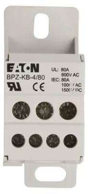 Imagen del producto de Bloque de distribución, 1 polo, 80A, modelo BPZ-KB-4/80, referencia 289969