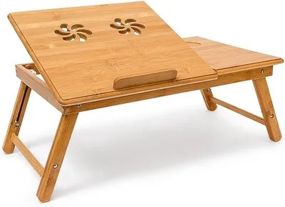 Productafbeelding van Famanu Laptoptafel voor bed - In hoogte verstelbaar, 72,5 x 35 x 30,5 cm
