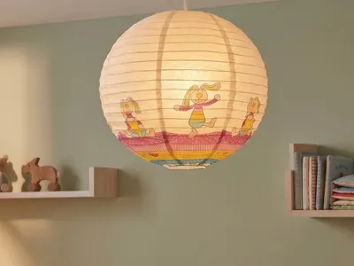 Zdjęcie produktu dla Kolorowy papierowy abażur do pokoju dziecięcego Lampa balonowa Królik