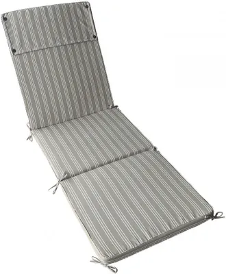 Produktbild von Gestreiftes taubengraues Polyester-Bettchenkissen mit abnehmbarem Bezug 59x200 cm