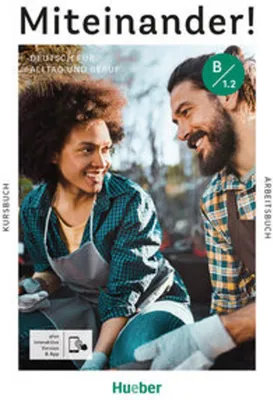 Cover of a German language textbook for everyday and professional use, featuring two smiling people working outdoors.