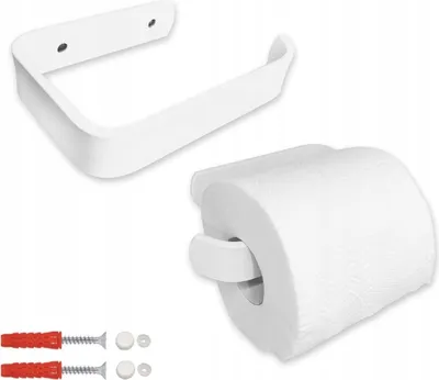 Produktbild von STALFORM Toilettenpapierhalter 14,5 cm - Klopapierhalter Weiß - Montagesatz Inklusive - Badzimmer - WC Rollenhalter - Moderne & Industrial Design - Klorollenhalter Edelstahl