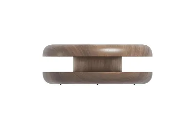 Produktbild von SalesFever Couchtisch Ø 90 cm | drehbar | rund | MDF mit Walnussholzfurnier | B 90 x T 90 x H 35 cm | Walnuss