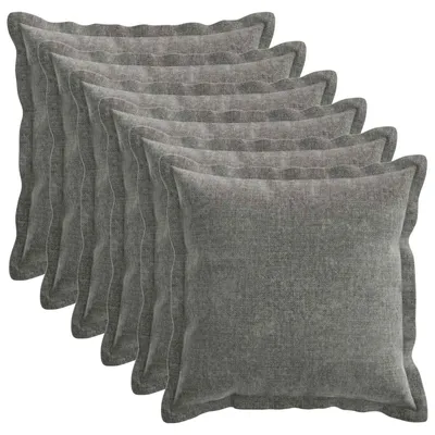 Imagen del producto de vidaXL Fundas de cojín, 6 unidades, HOUTEN, gris oscuro, 50 x 50 cm, tejido de chenilla