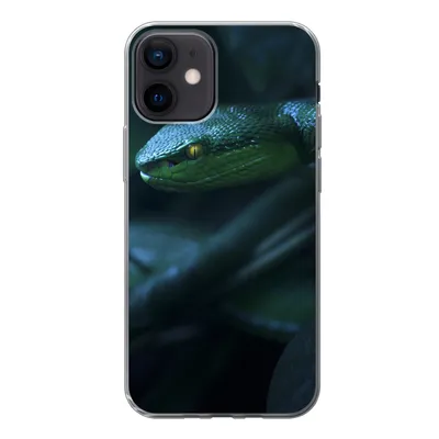 Produktbild von MuchoWow® Handyhülle Schutzhülle Hülle für iPhone 12 Schlange - Makro - Holz Silikon Softcase Handy Hülle - Schutzhülle