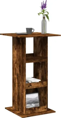 Produktbild von "2026 Promotion" Bartisch mit Ablagen Räuchereiche 60x60x102 cm Holzwerkstoff - Esstische CC31392