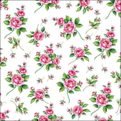 Produktbild von Servietten Papier 33x33cm 3-lagig mit Aquarell Rosenmotiv 20 Stück