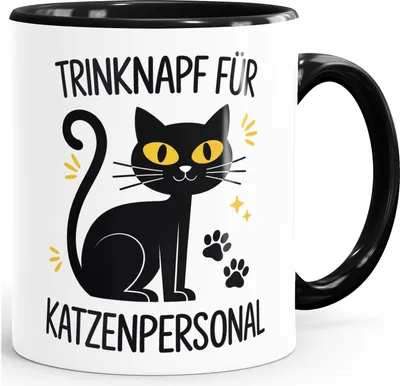Produktbild von Tasse Spruch Katze Trinknapf für Katzenpersonal Geschenkidee Katzenbesitzer Bürotasse lustige Kaffeebecher SpecialMe®