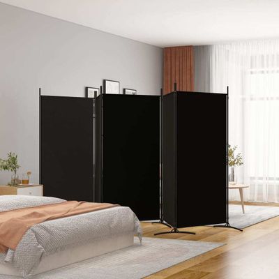 Prolenta Premium - 5-częściowy ekran czarny 433x180 cm tkanina