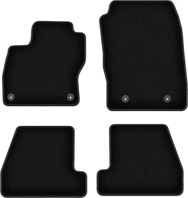 Obrázek produktu pro Velurové autokoberce na míru pro Ford Focus MK3 FL (2017-2020, sedan, kombi, hatchback) černé, sada 4 ks, s úchyty